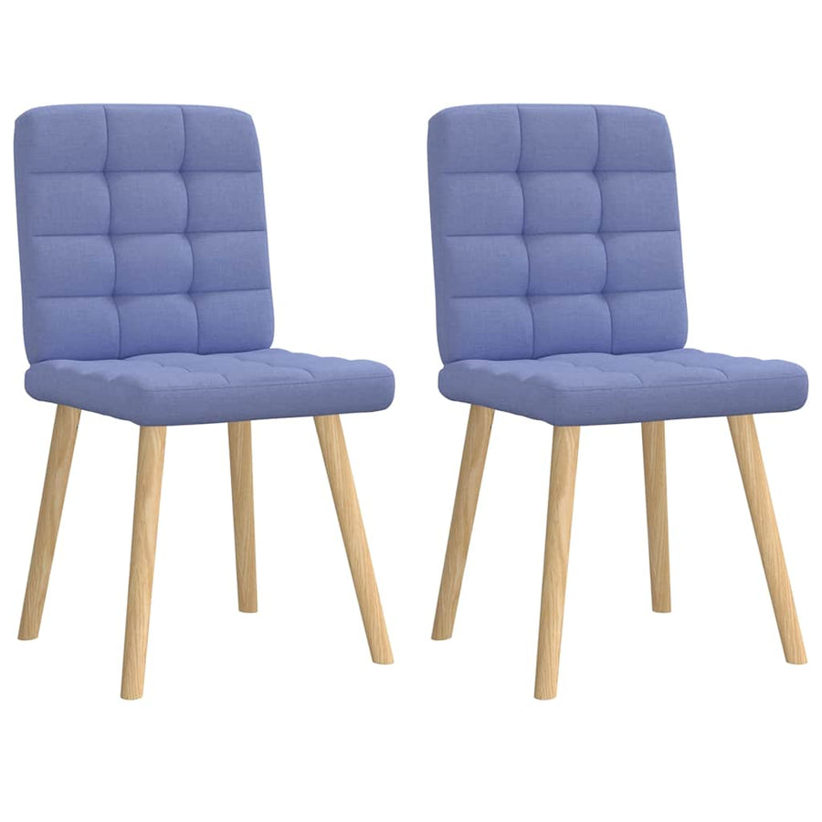Eetkamerstoelen 2 st stof jeansblauw