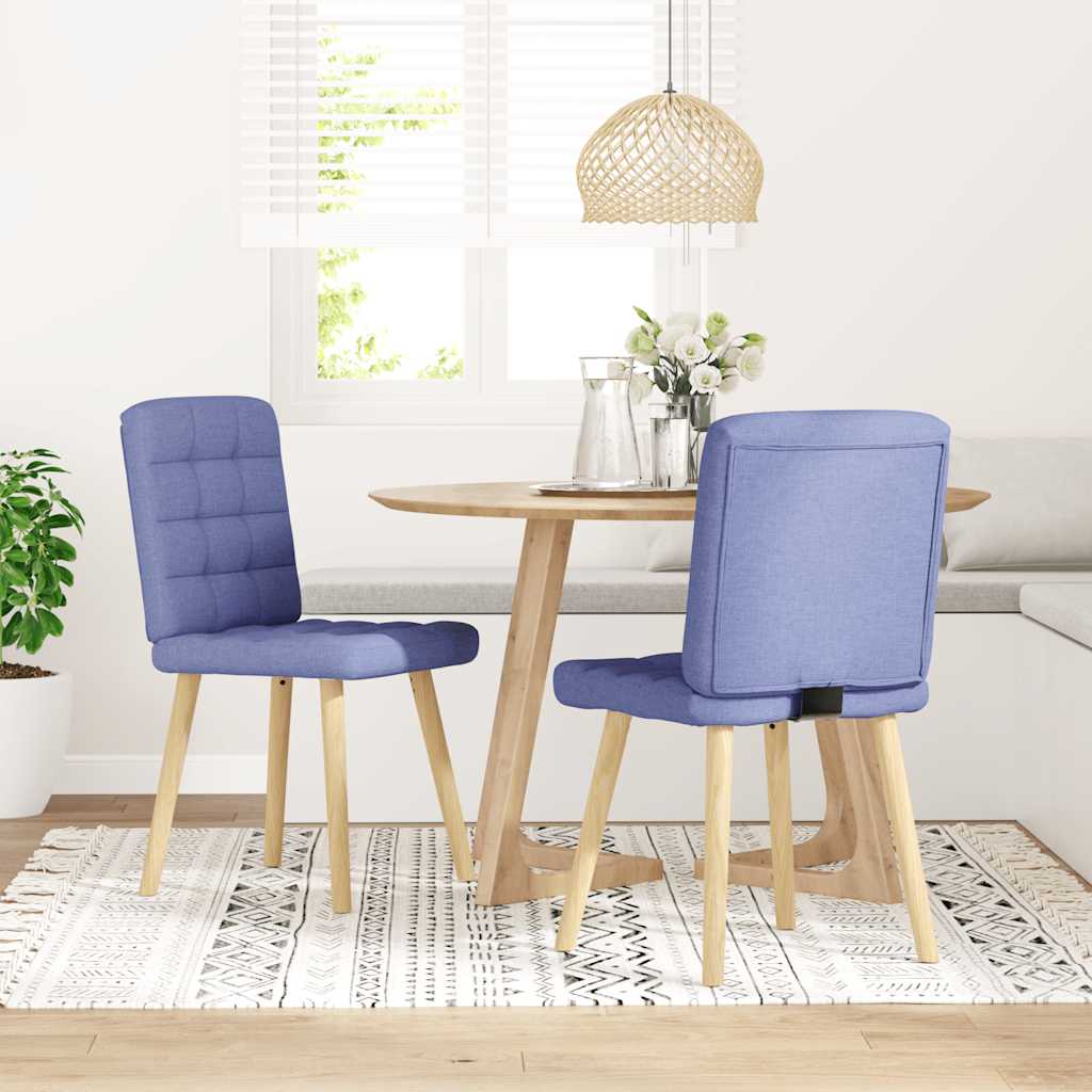 Eetkamerstoelen 2 st stof jeansblauw