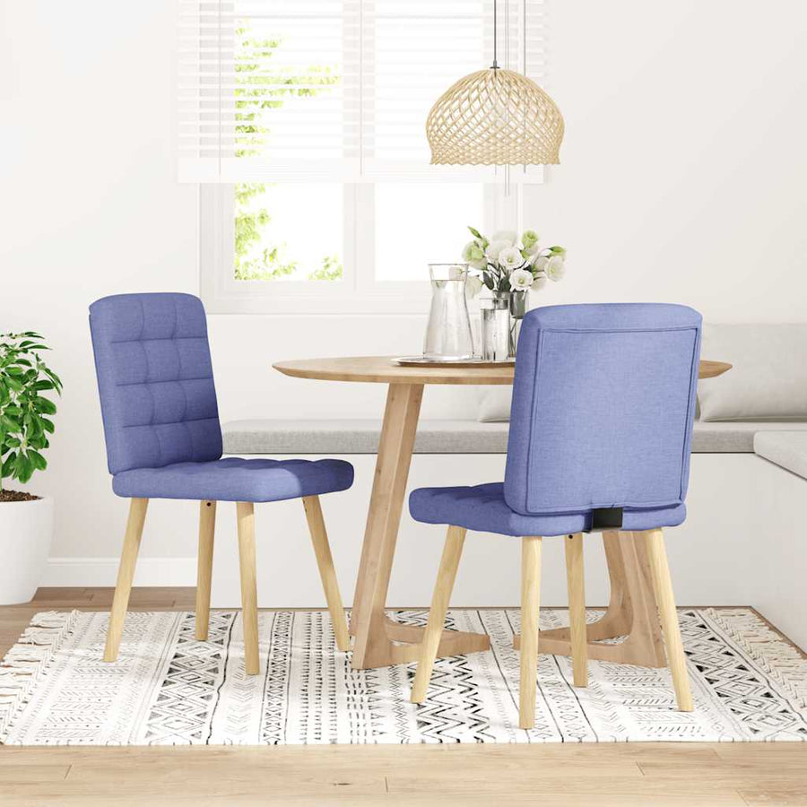 Eetkamerstoelen 2 st stof jeansblauw