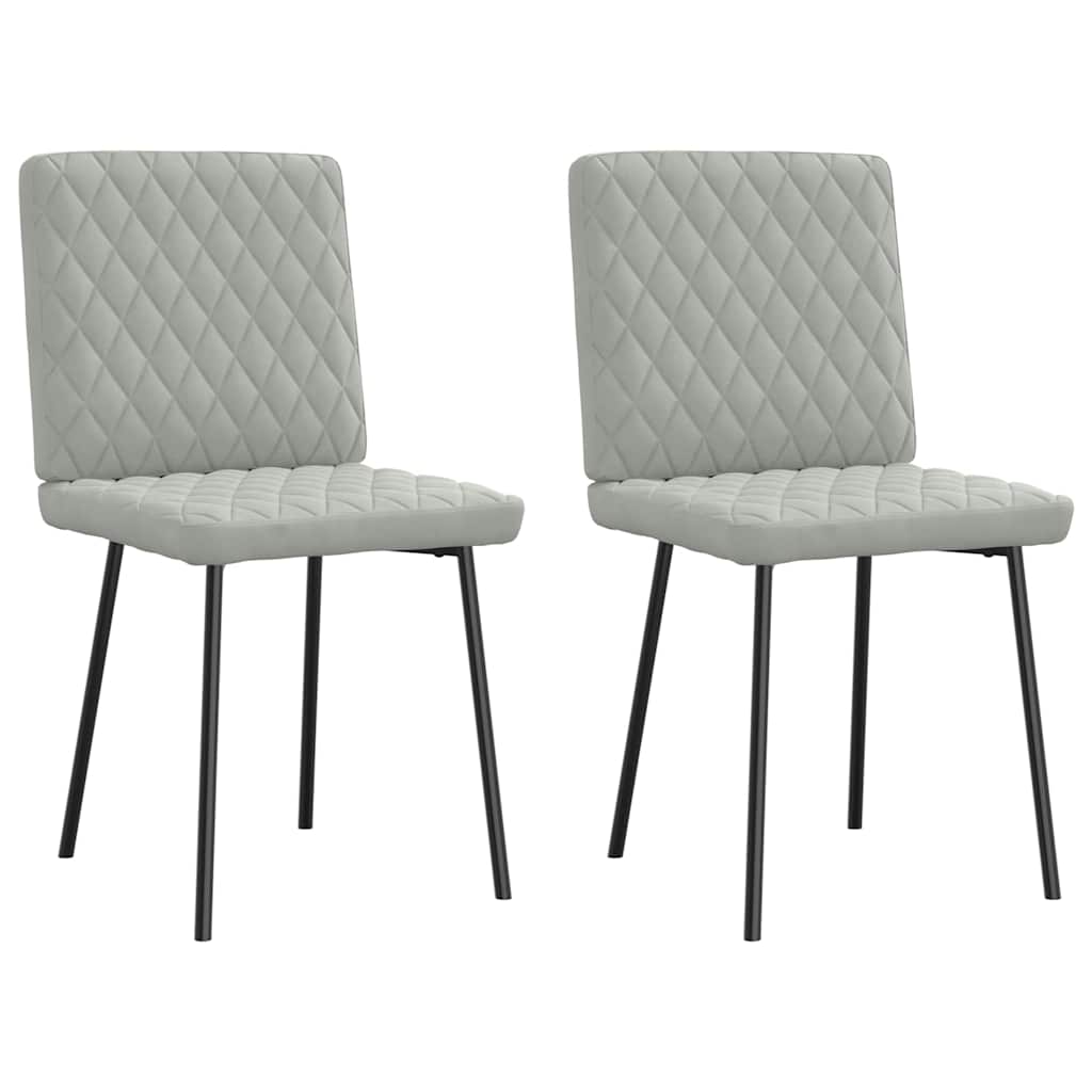 Eetkamerstoelen 2 st fluweel lichtgrijs