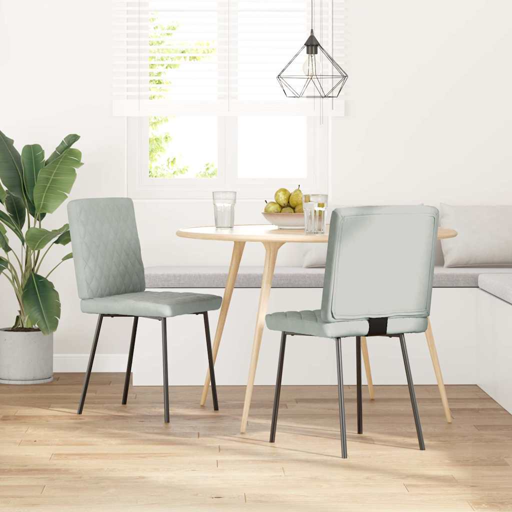 Eetkamerstoelen 2 st fluweel lichtgrijs