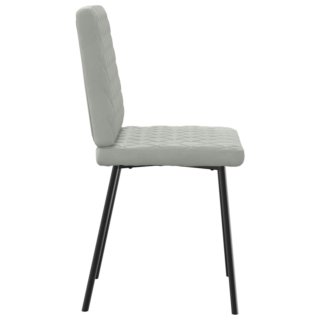 Eetkamerstoelen 2 st fluweel lichtgrijs