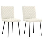 Eetkamerstoelen 2 st fluweel crèmekleurig 45x54x83 cm