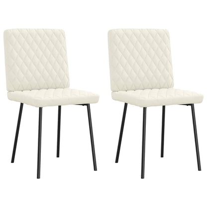 Eetkamerstoelen 2 st fluweel crèmekleurig