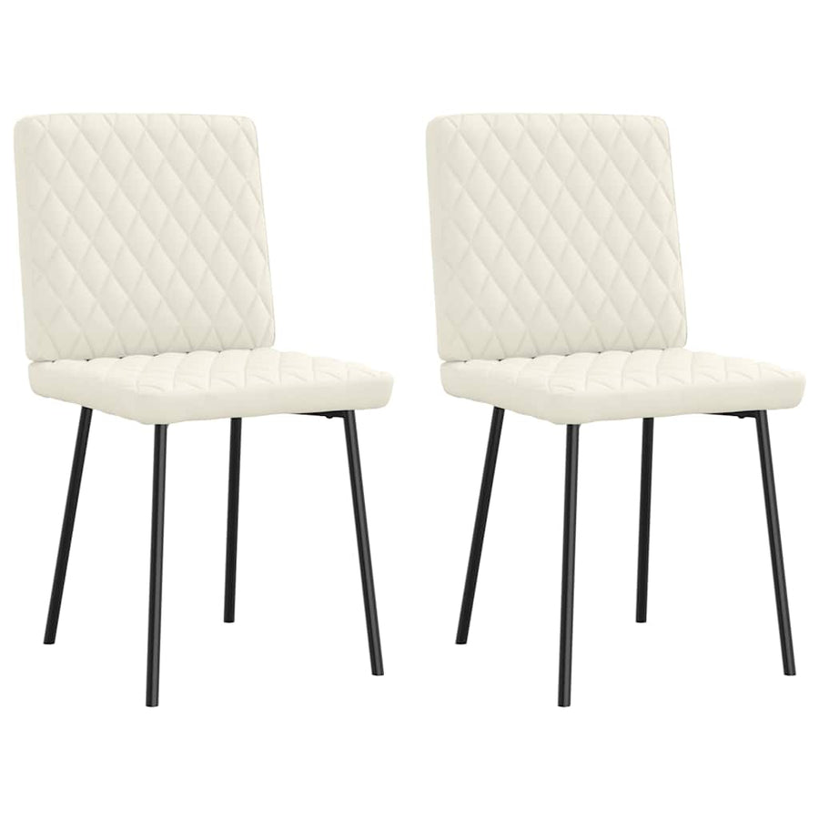 Eetkamerstoelen 2 st fluweel crèmekleurig