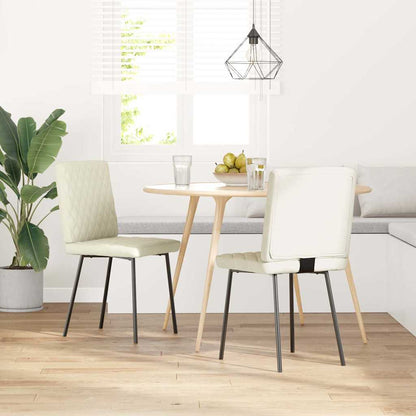 Eetkamerstoelen 2 st fluweel crèmekleurig