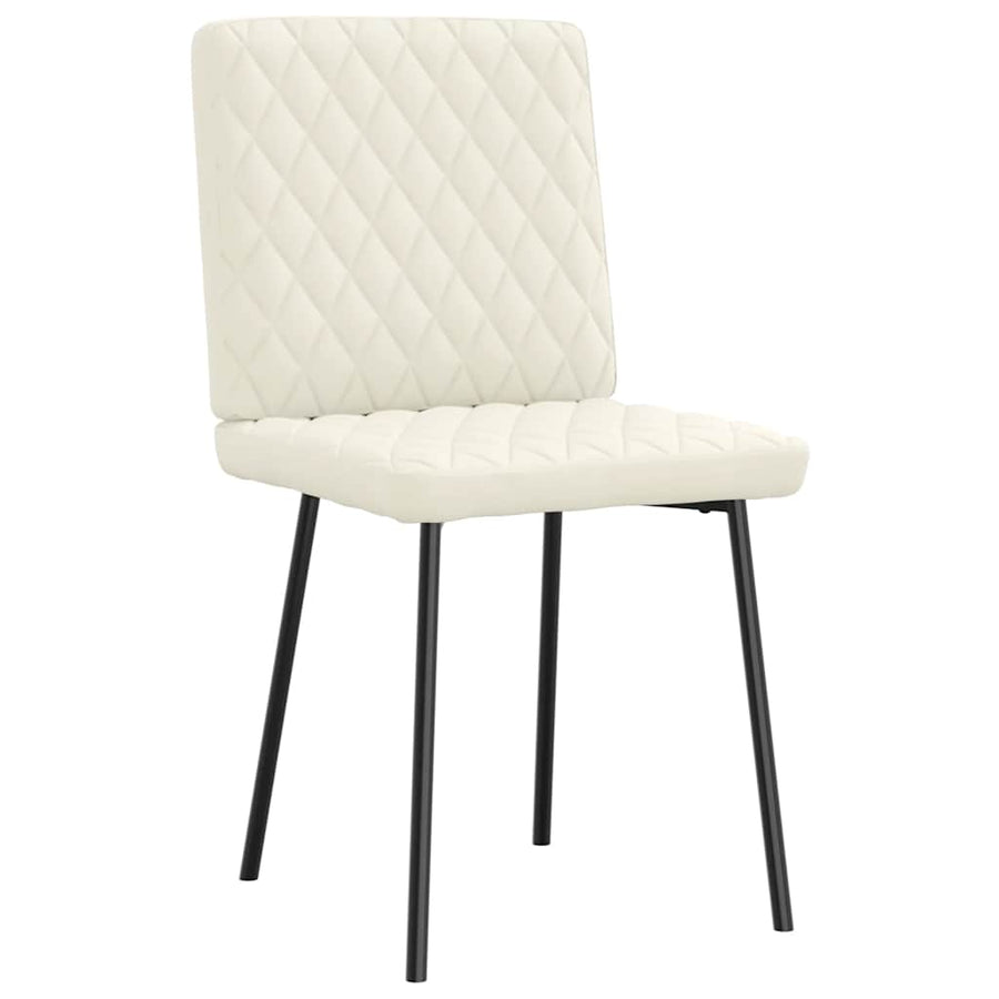 Eetkamerstoelen 2 st fluweel crèmekleurig
