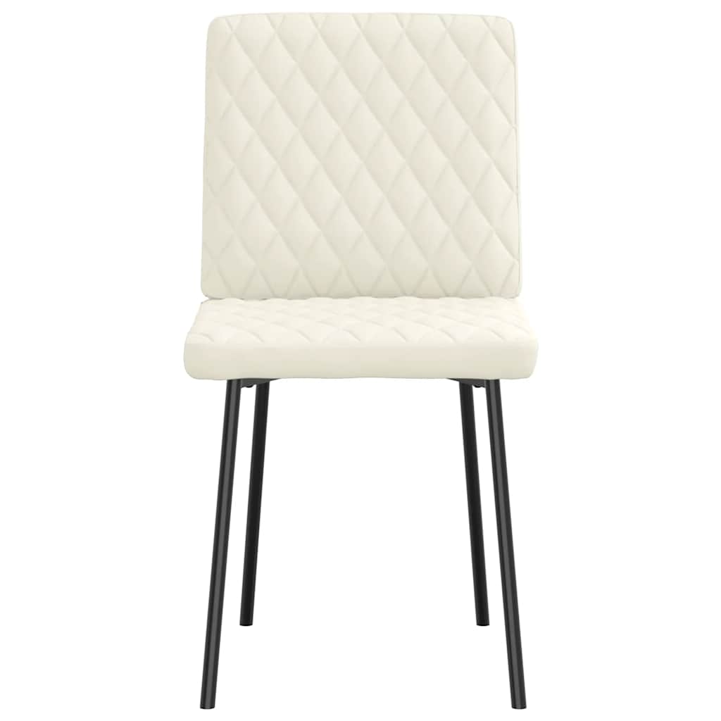 Eetkamerstoelen 2 st fluweel crèmekleurig