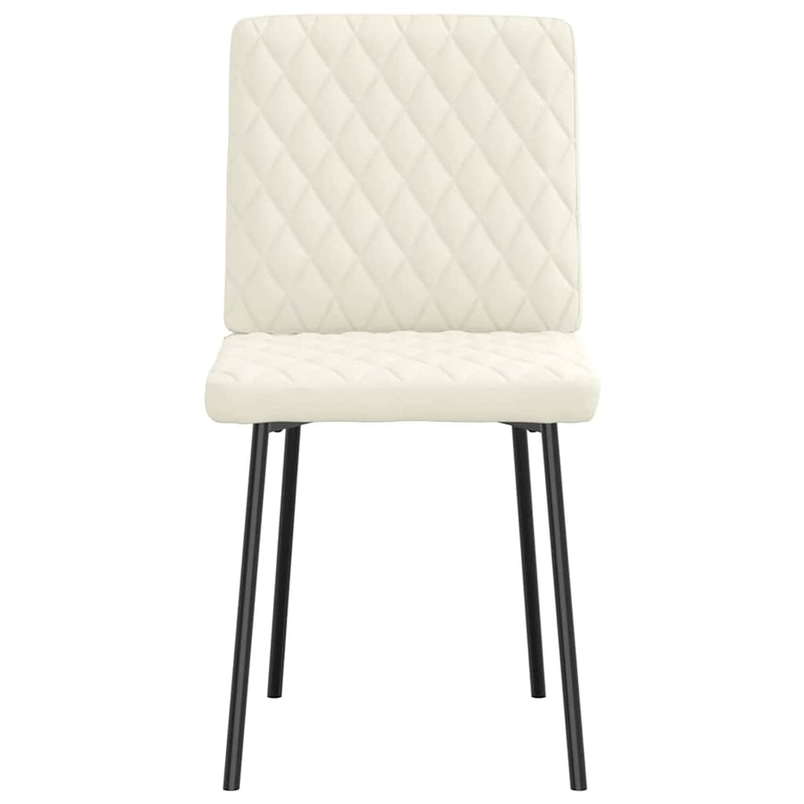Eetkamerstoelen 2 st fluweel crèmekleurig