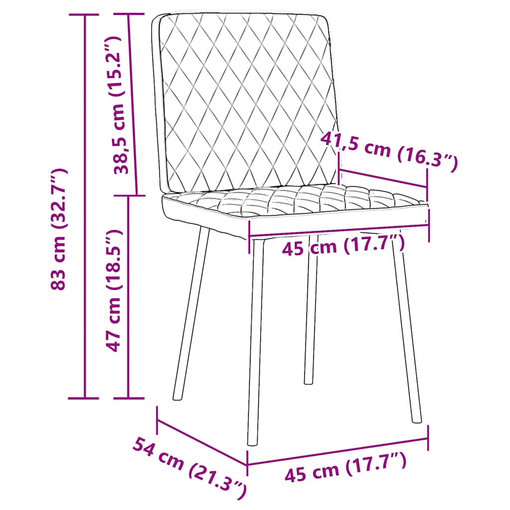 Eetkamerstoelen 2 st fluweel crèmekleurig
