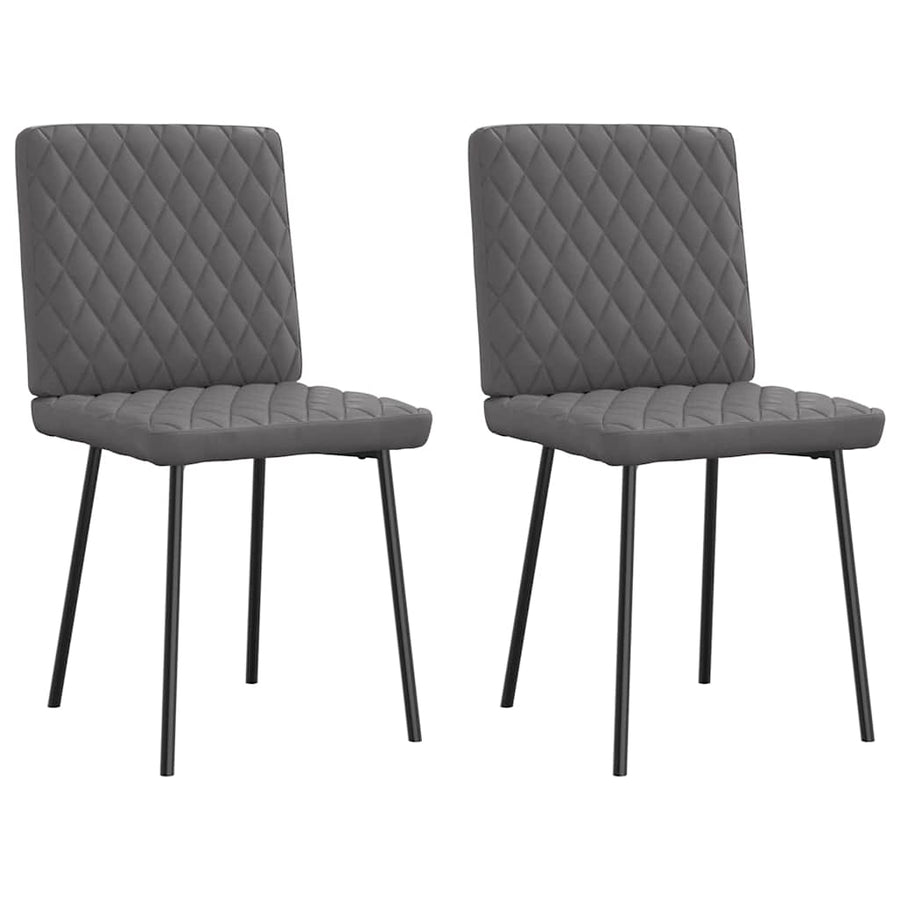 Eetkamerstoelen 2 st kunstleer grijs