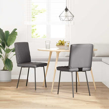 Eetkamerstoelen 2 st kunstleer grijs