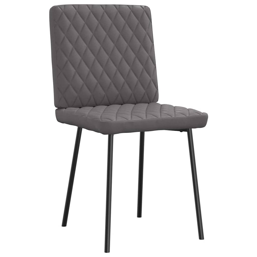 Eetkamerstoelen 2 st kunstleer grijs