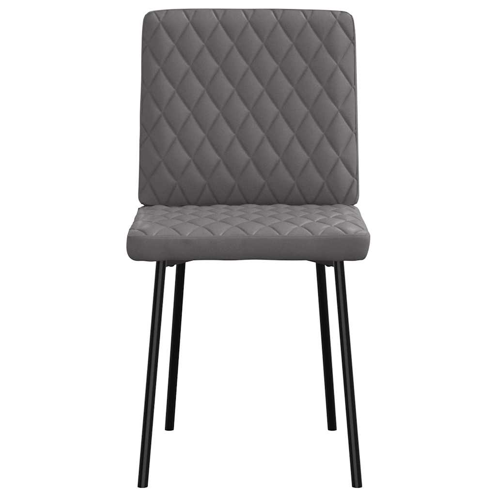 Eetkamerstoelen 2 st kunstleer grijs