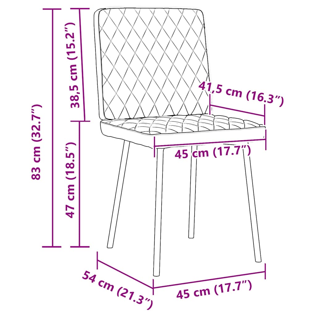 Eetkamerstoelen 2 st kunstleer grijs