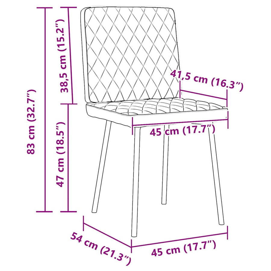 Eetkamerstoelen 2 st kunstleer grijs