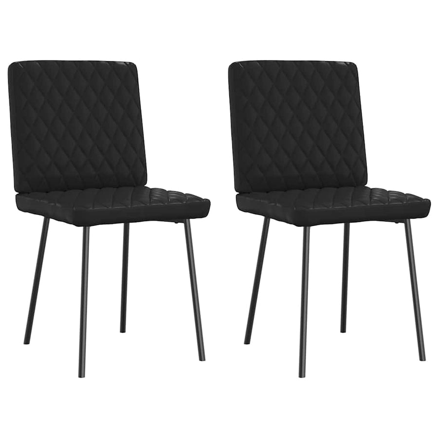 Eetkamerstoelen 2 st kunstleer zwart