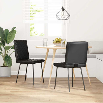 Eetkamerstoelen 2 st kunstleer zwart