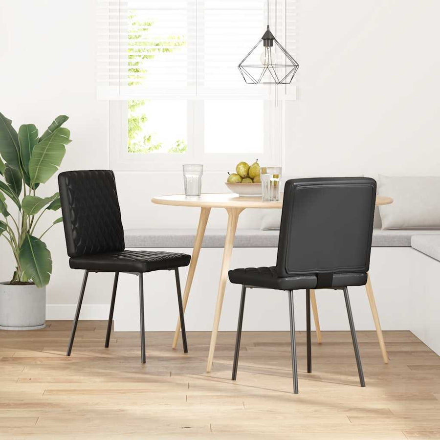 Eetkamerstoelen 2 st kunstleer zwart