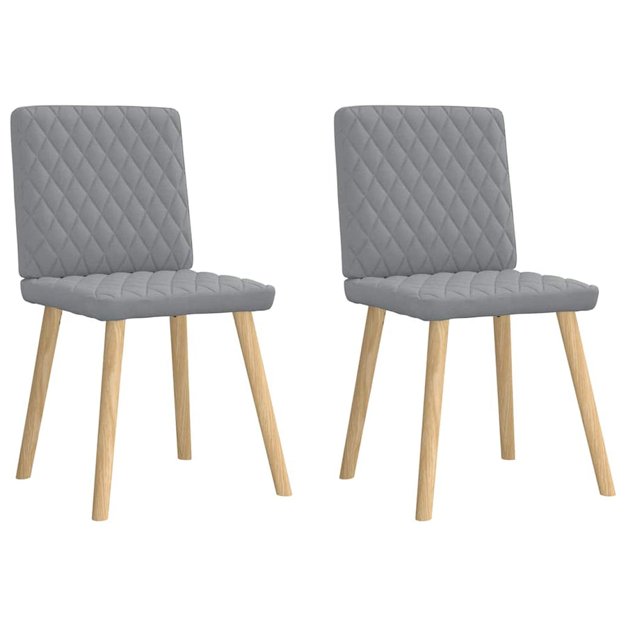 Eetkamerstoelen 2 st stof lichtgrijs