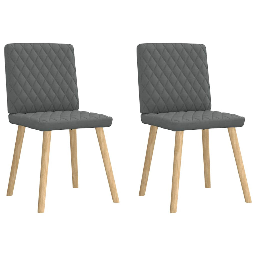 Eetkamerstoelen 2 st stof donkergrijs