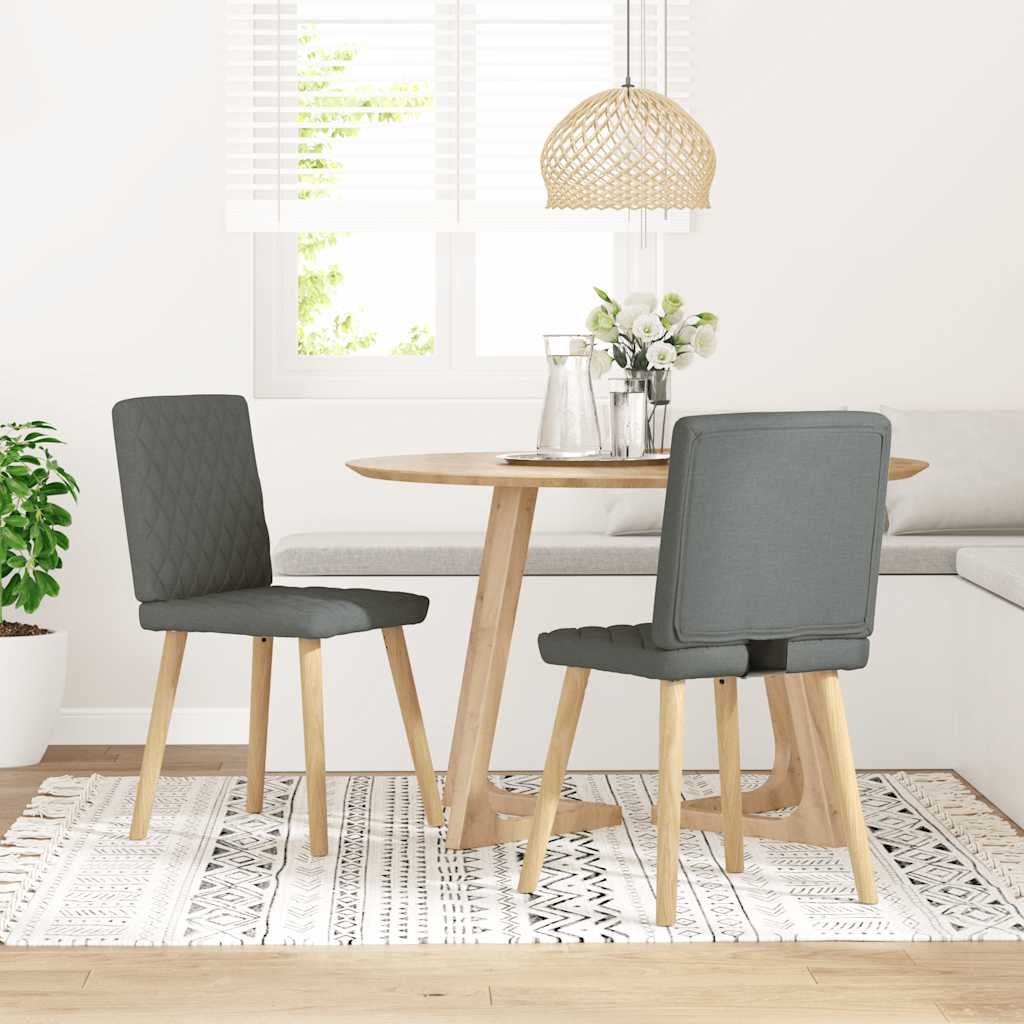Eetkamerstoelen 2 st stof donkergrijs