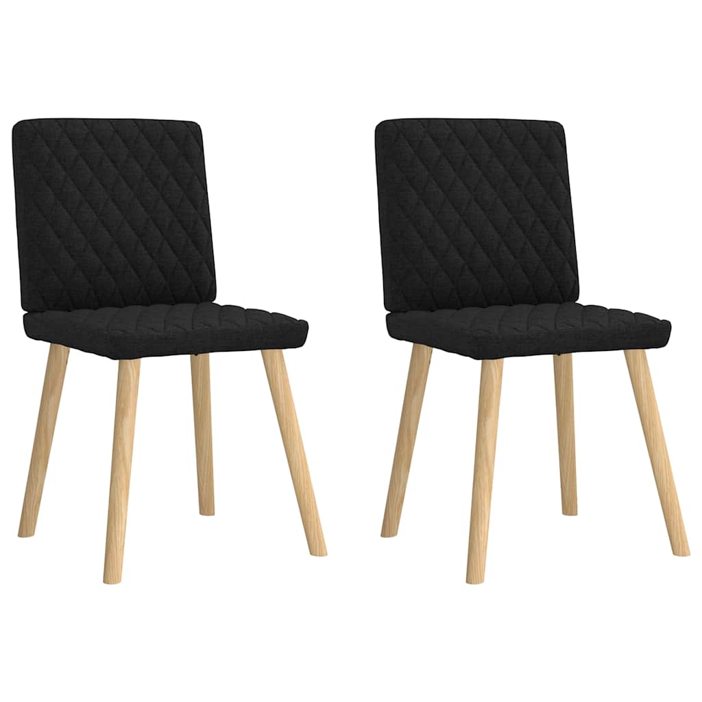 Eetkamerstoelen 2 st stof zwart