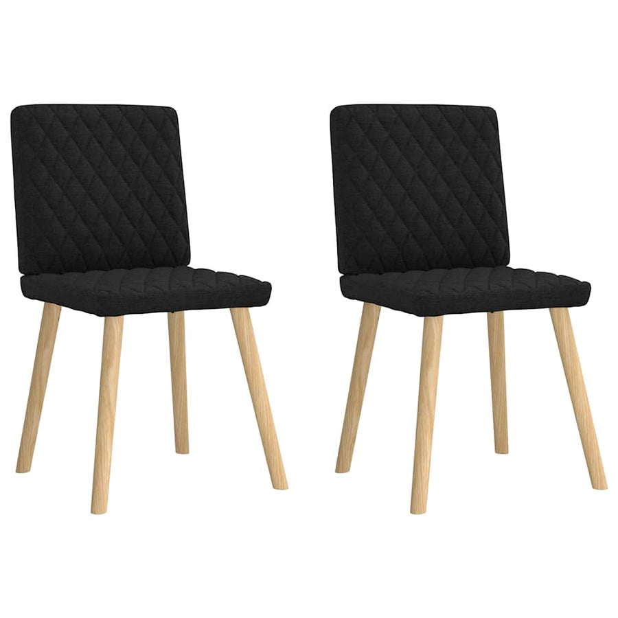Eetkamerstoelen 2 st stof zwart