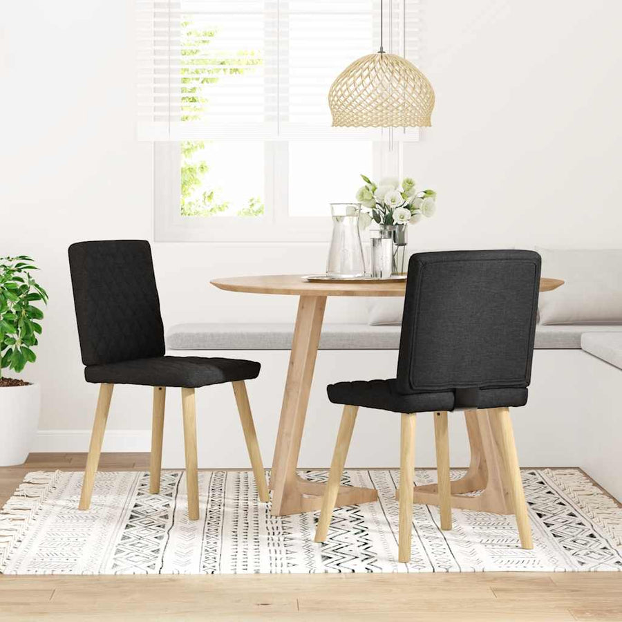 Eetkamerstoelen 2 st stof zwart