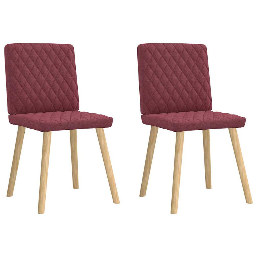 Eetkamerstoelen 2 st stof wijnrood