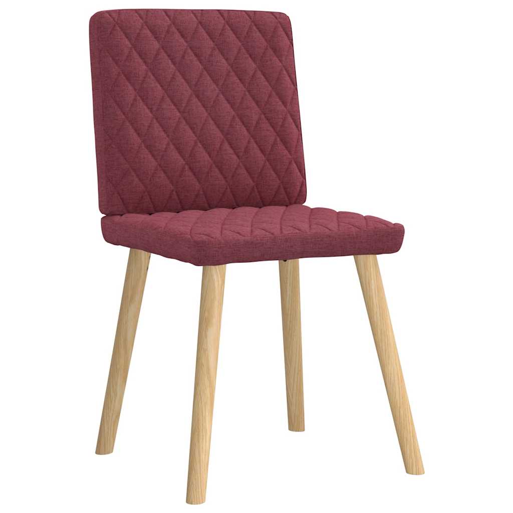 Eetkamerstoelen 2 st stof wijnrood