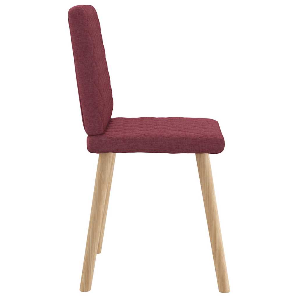 Eetkamerstoelen 2 st stof wijnrood