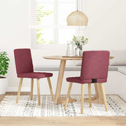 Eetkamerstoelen 2 stuks wijnrood stof