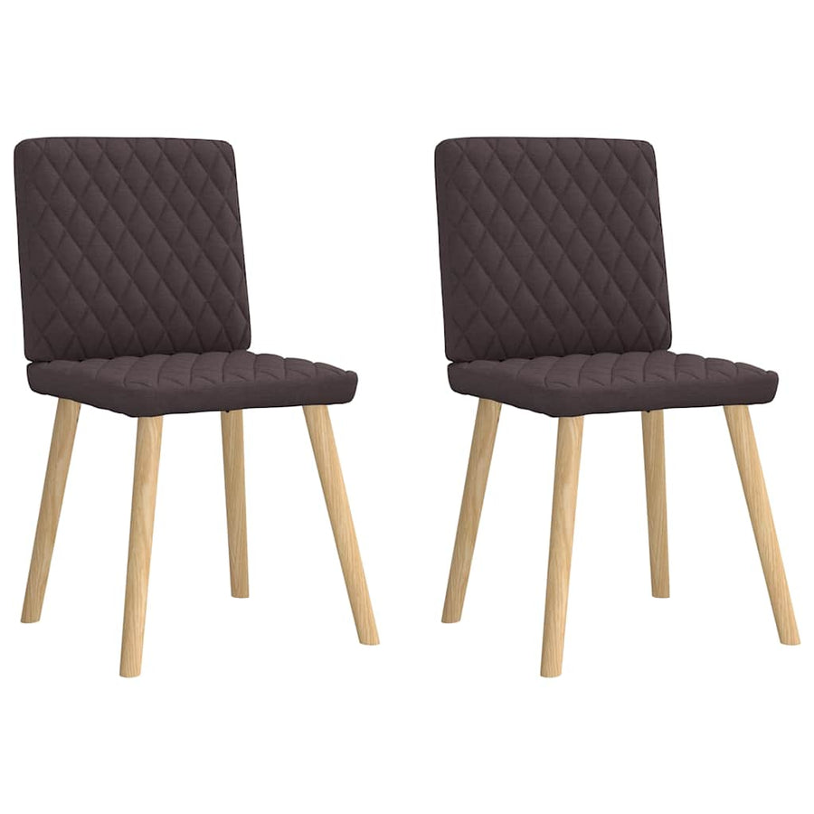 Eetkamerstoelen 2 st stof donkerbruin