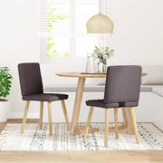 Eetkamerstoelen 2 st donkerbruin stof