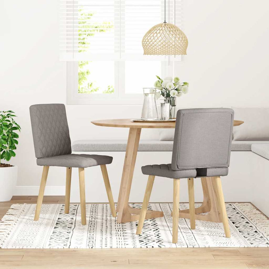Eetkamerstoelen draaibaar 2 st stof taupe