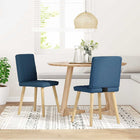 Dining chairs 2 pcs blue fabric