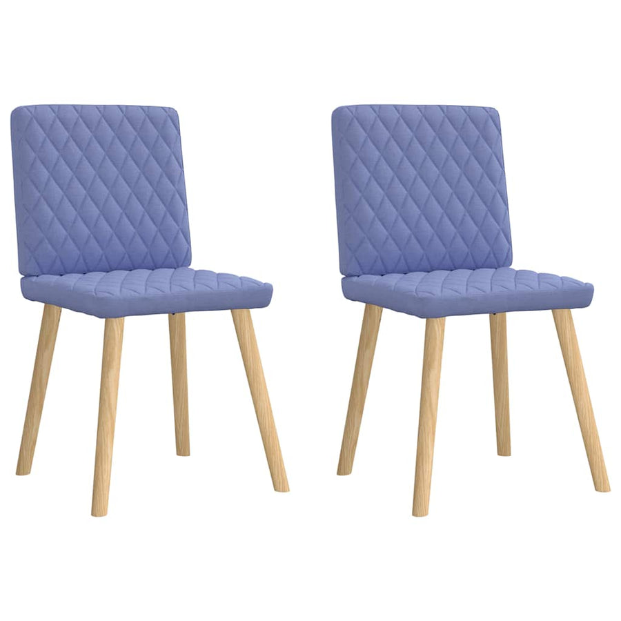Eetkamerstoelen 2 st stof jeansblauw