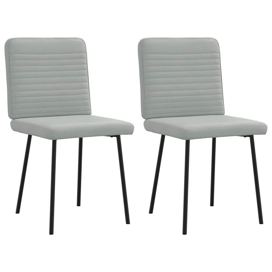 Eetkamerstoelen 2 st fluweel lichtgrijs