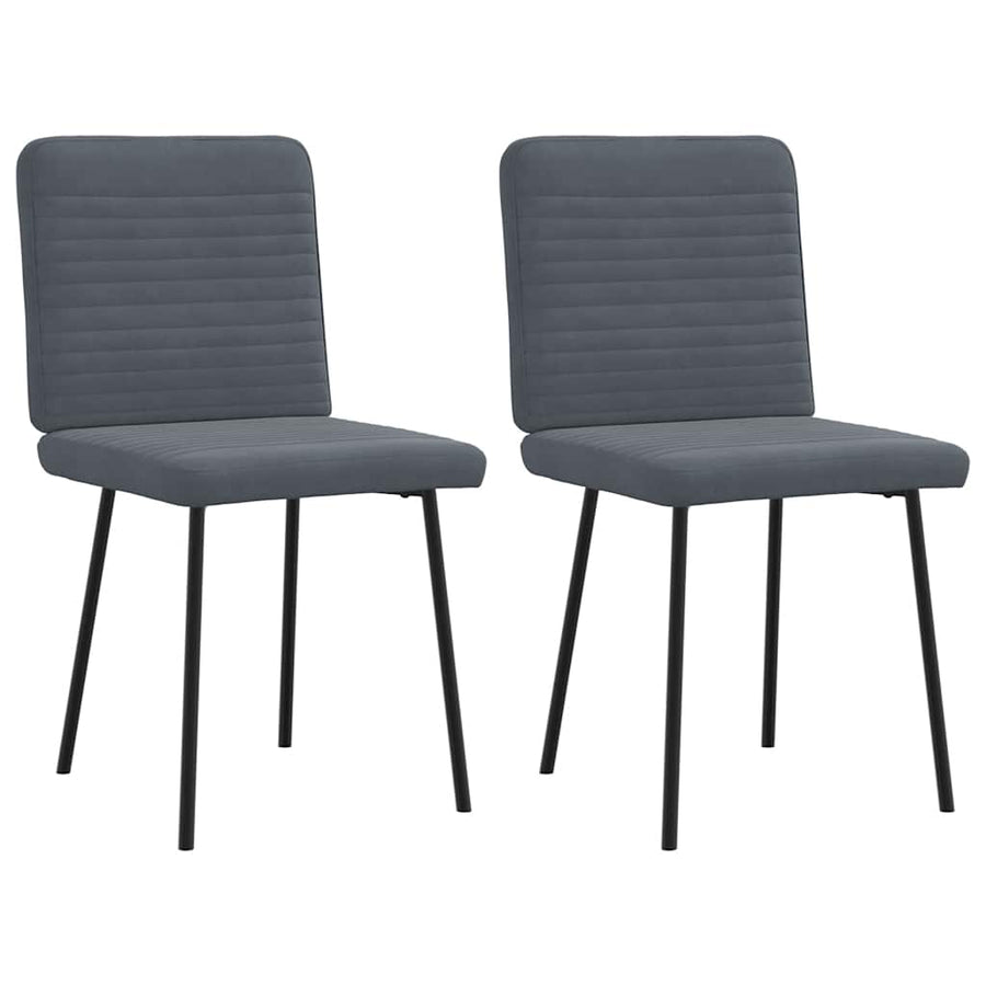 Eetkamerstoelen 2 st fluweel donkergrijs