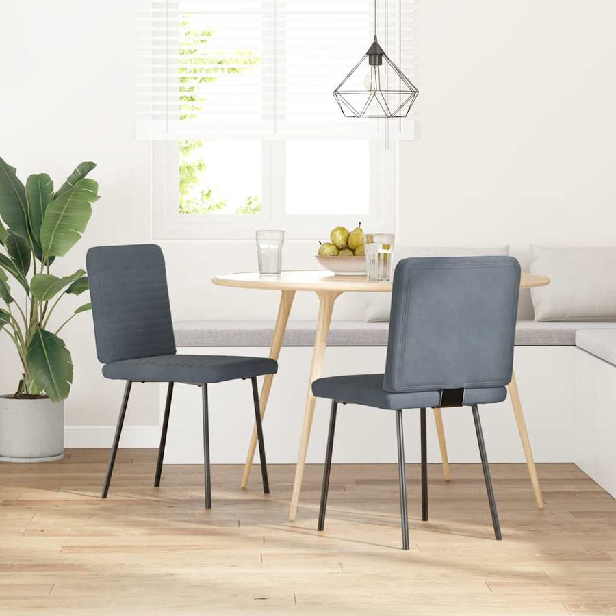 Eetkamerstoelen 2 st fluweel donkergrijs