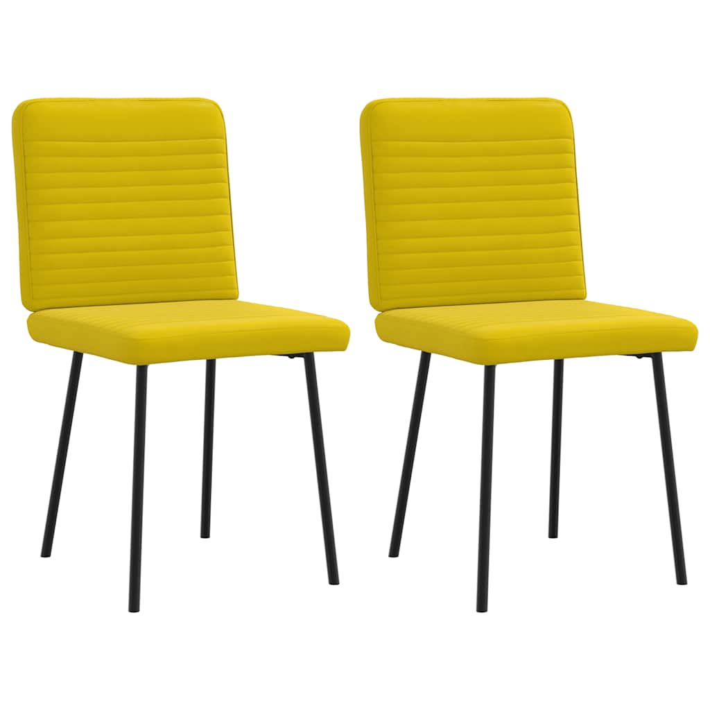Eetkamerstoelen 2 st fluweel geel
