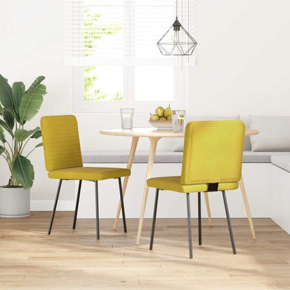 Eetkamerstoelen 2 st fluweel geel
