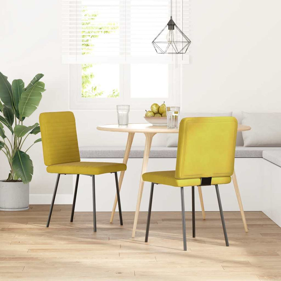 Eetkamerstoelen 2 st fluweel geel