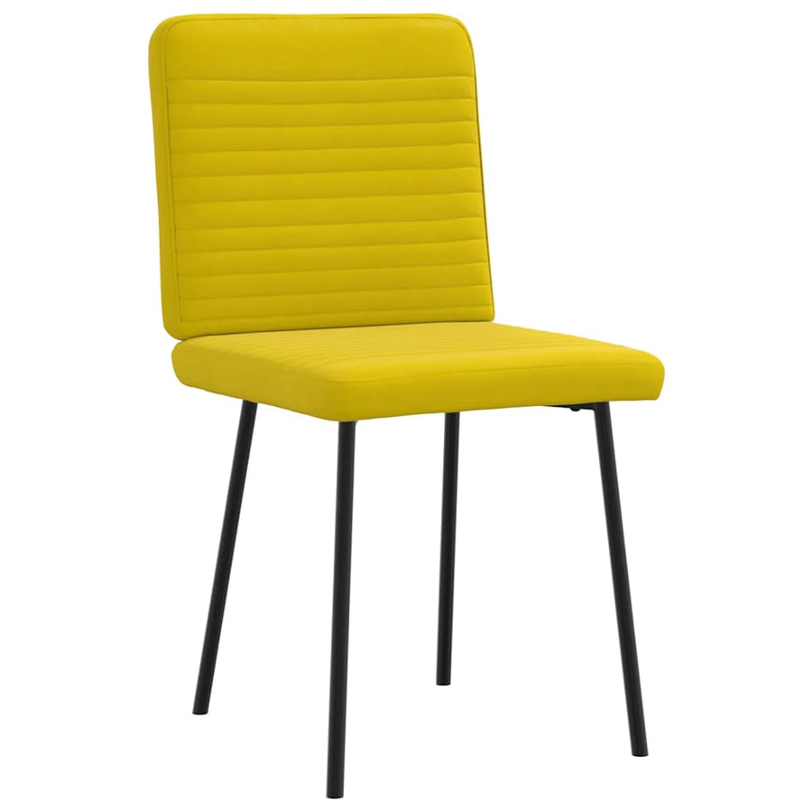 Eetkamerstoelen 2 st fluweel geel