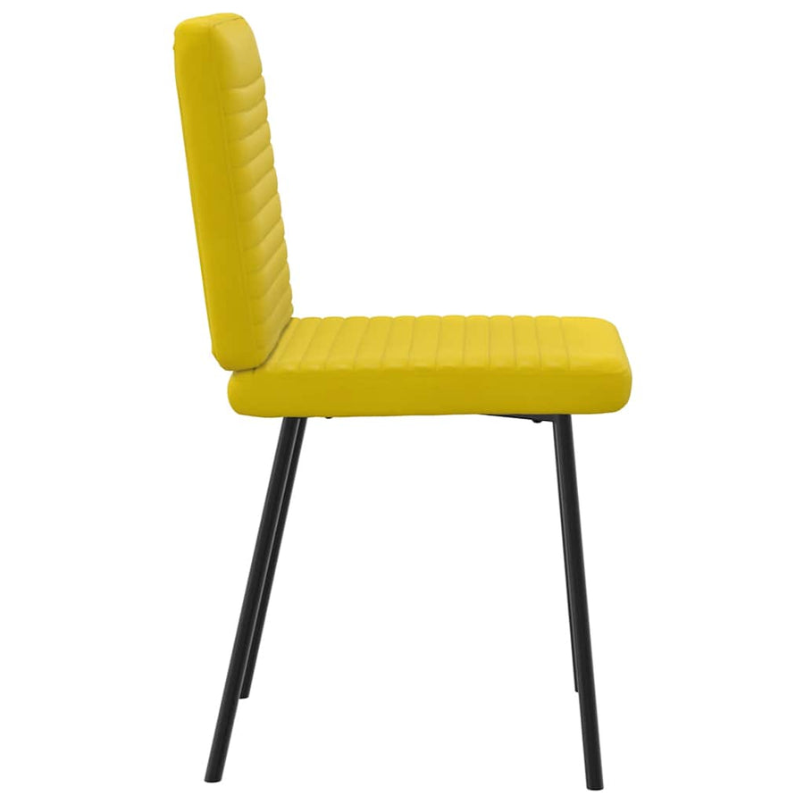 Eetkamerstoelen 2 st fluweel geel