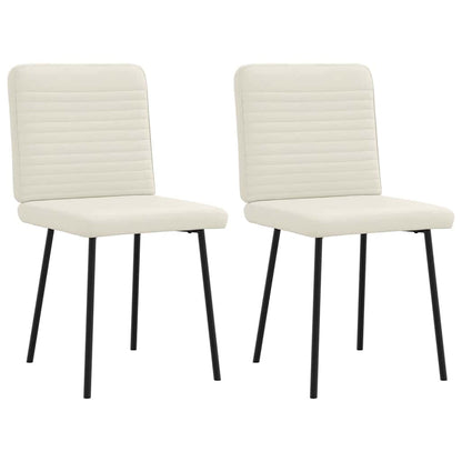 Eetkamerstoelen 2 st fluweel crèmekleurig