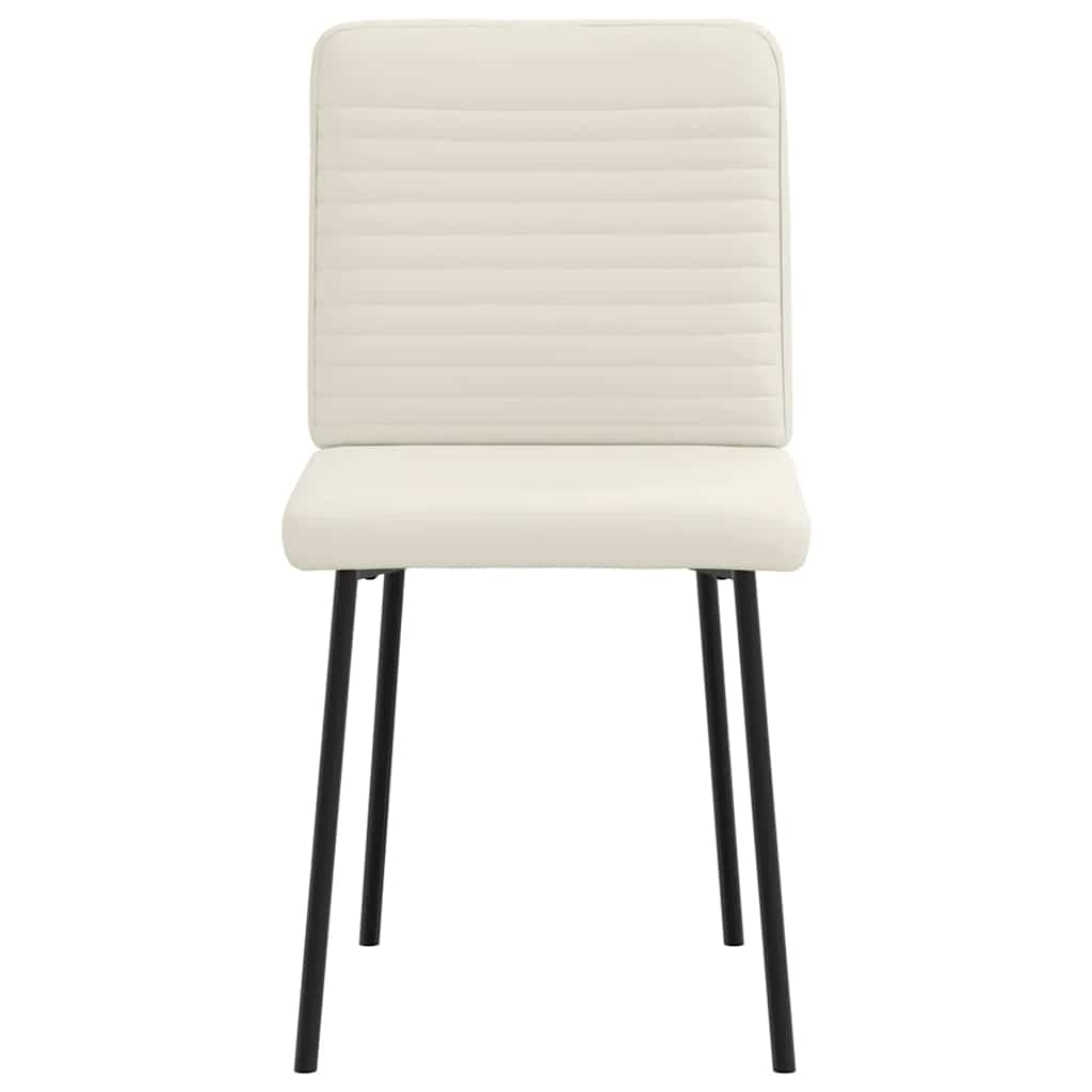 Eetkamerstoelen 2 st fluweel crèmekleurig