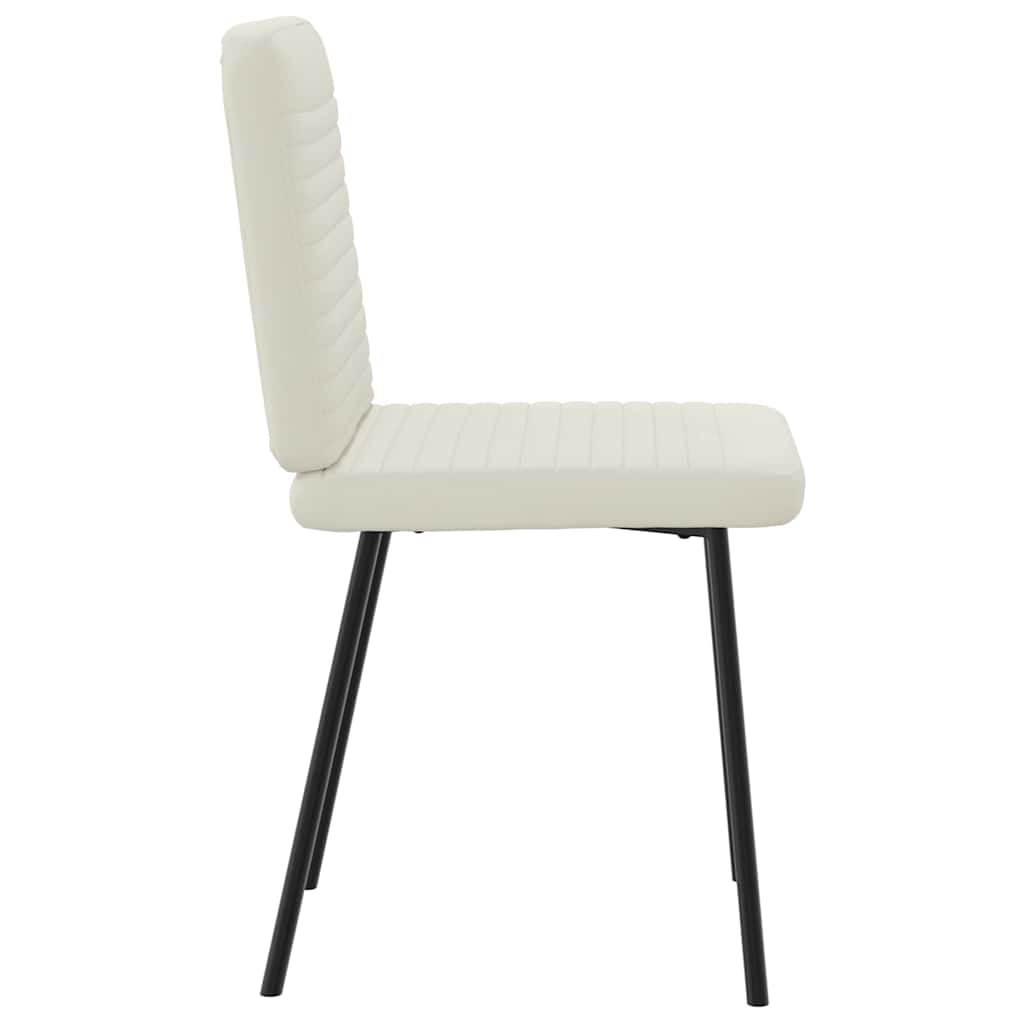Eetkamerstoelen 2 st fluweel crèmekleurig