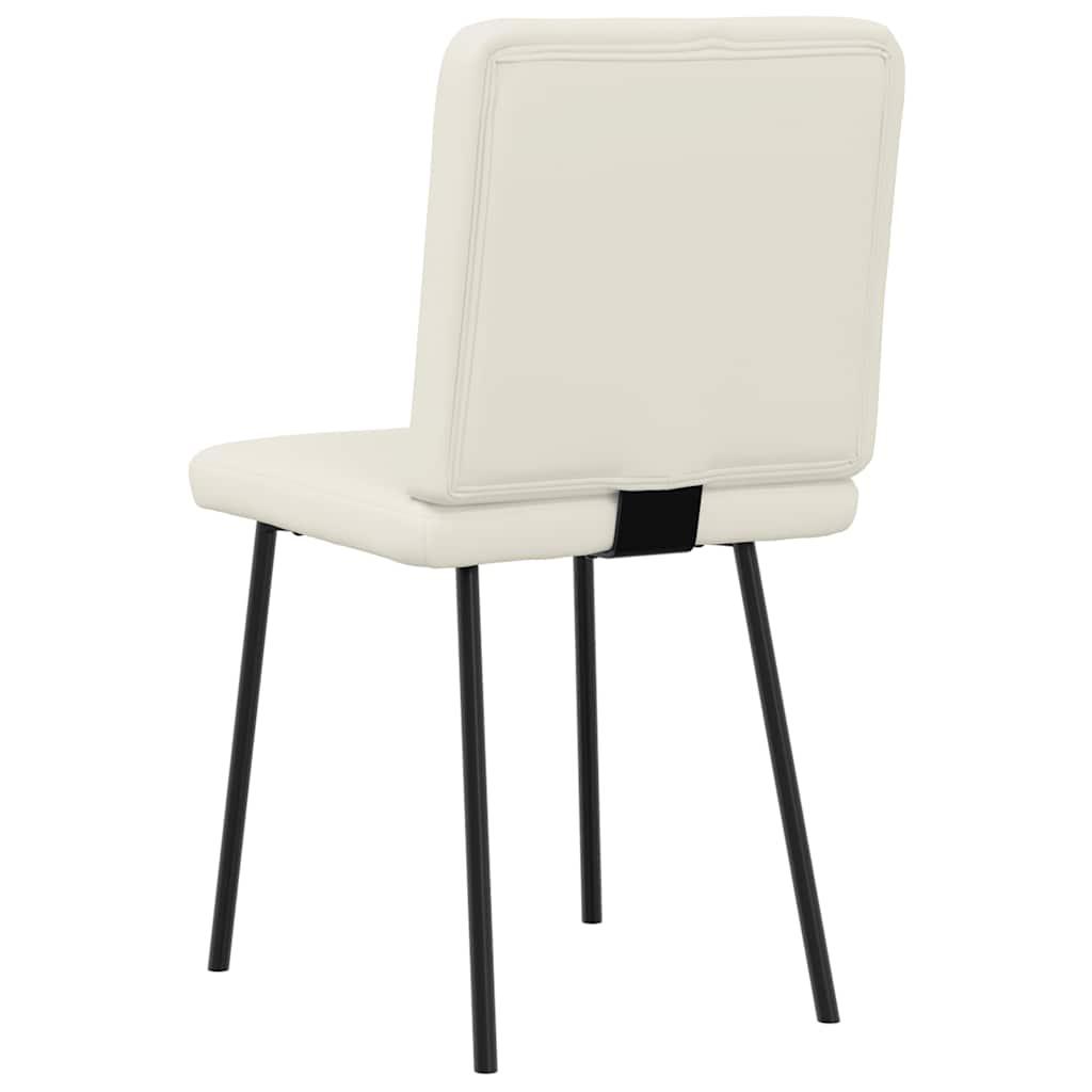 Eetkamerstoelen 2 st fluweel crèmekleurig